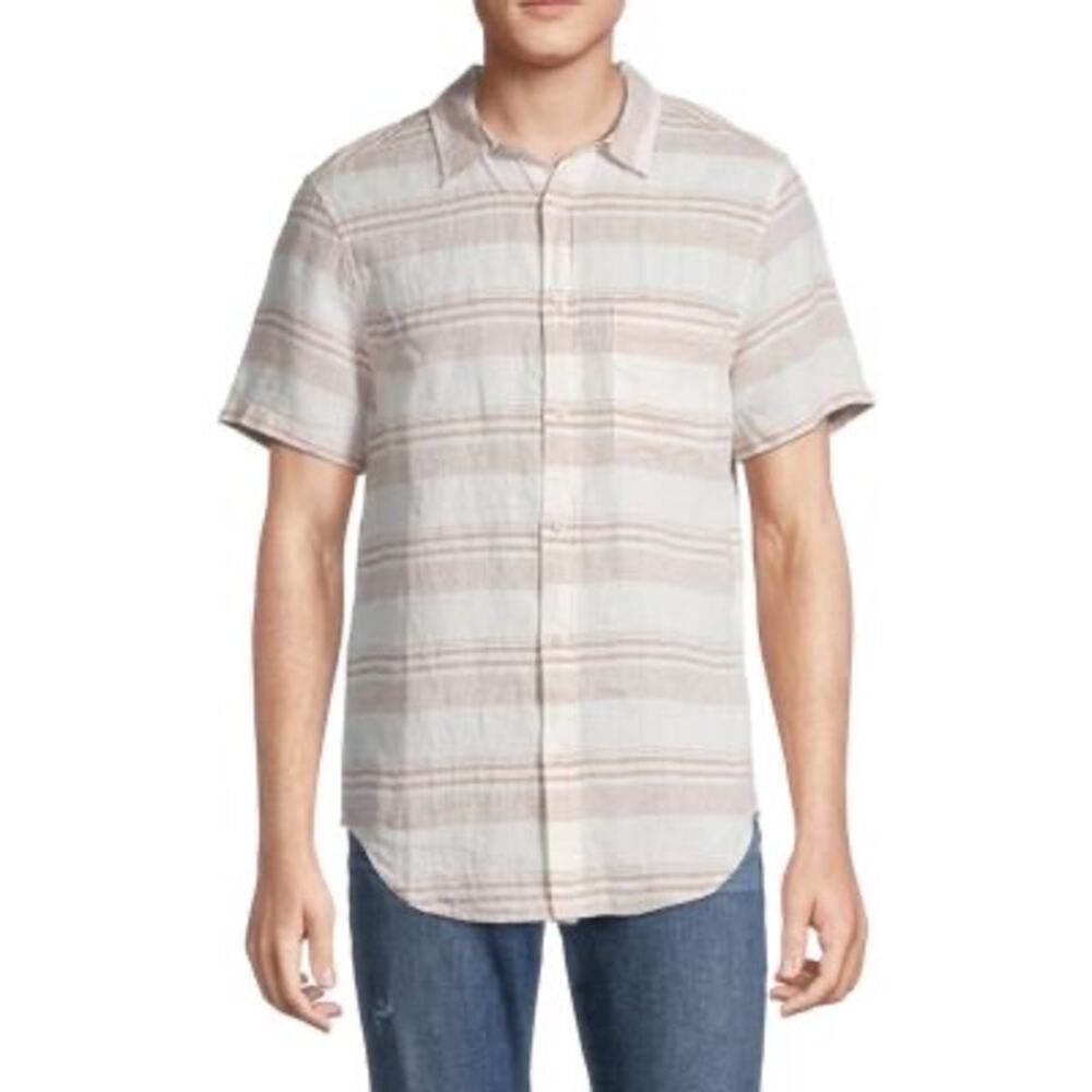 Madewell Perfect Fit Striped Linen Shirt Men Size XXL